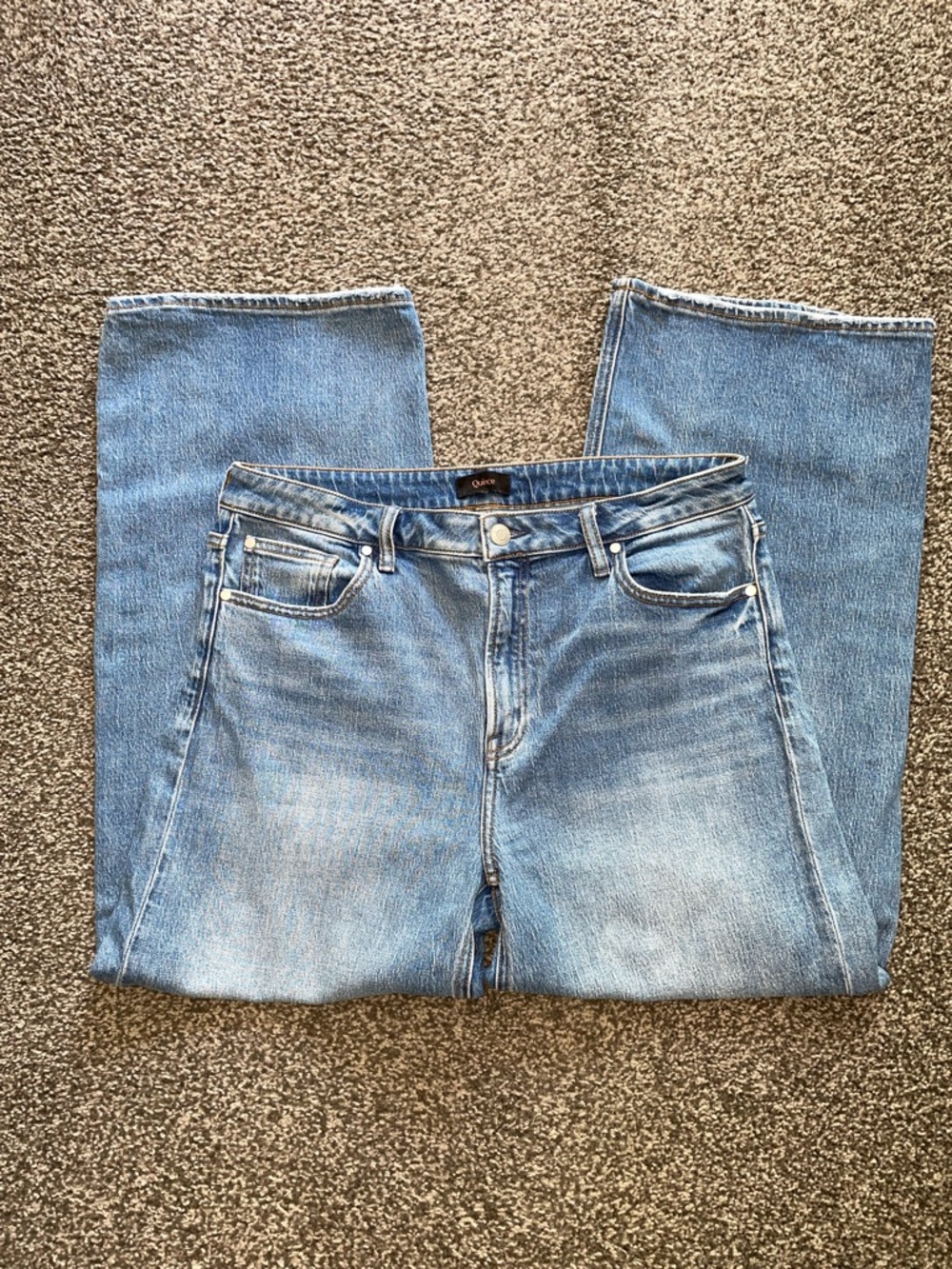 Quince Women’s Comfort Stretch High Rise Relaxed Straight Denim Jeans Size 32